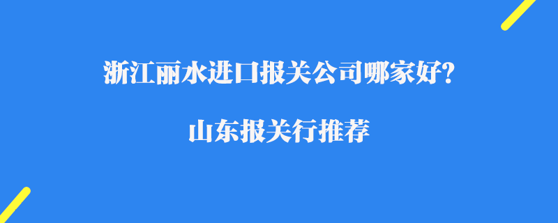 浙江麗水進口報關公司哪家好？浙江報關公司推薦